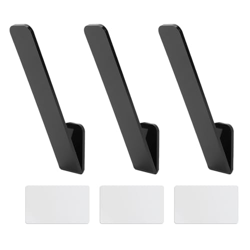 ANKROYU 3 Pack transparente Acryl -Wandmontage Huthaken V Form Starker Klebstoff -Raum -Spar -Kappe Organisator für Baseballkappen Schrank Schlafzimmer Speicher (Schwarz) von ANKROYU
