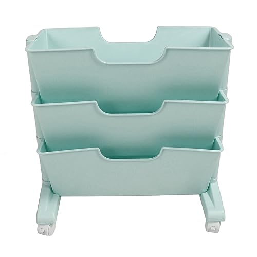 ANKROYU 3 -stufig rotierendes Bücherregal Mobile Speicherregal Abnehmbares Bücherregal mit n für Schlafzimmer Büro Schlafsaal Plastik PP Material 15,9 x 15,5 x 8,1 Zoll (Blau) von ANKROYU