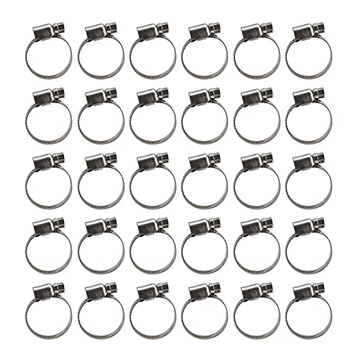 ANKROYU 30pcs Schlauchklemmen Deutsches Stil Verstellbar 304 Edelstahl -Stahlleitungsklemme Rohrrohr -Clips für Automobilplattenmaschinen Wasserrohre (18-32) von ANKROYU