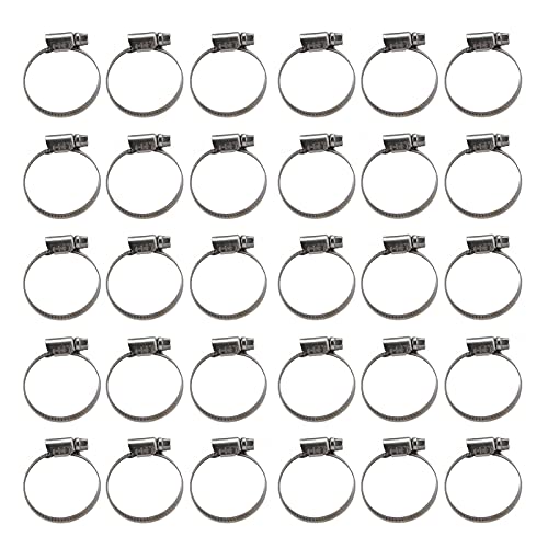 ANKROYU 30pcs Schlauchklemmen Deutsches Stil Verstellbar 304 Edelstahl -Stahlleitungsklemme Rohrrohr -Clips für Automobilplattenmaschinen Wasserrohre (21-44) von ANKROYU