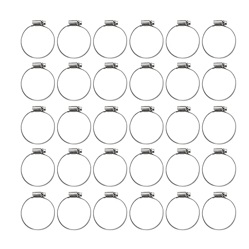 ANKROYU 30pcs Schlauchklemmen Deutsches Stil Verstellbar 304 Edelstahl -Stahlleitungsklemme Rohrrohr -Clips für Automobilplattenmaschinen Wasserrohre (40-63) von ANKROYU
