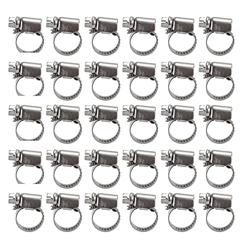 ANKROYU 30pcs Schlauchklemmen Deutsches Stil Verstellbar 304 Edelstahl -Stahlleitungsklemme Rohrrohr -Clips für Automobilplattenmaschinen Wasserrohre (8-16) von ANKROYU