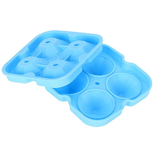 ANKROYU 4Grid -Eisform wiederverwendbarer Diamantform Ice Cubes Maker Tablett Silikon Küche Vorräte für Home Office Bar (Blau) von ANKROYU