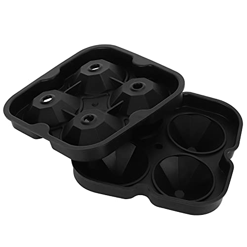 ANKROYU 4Grid -Eisform wiederverwendbarer Diamantform Ice Cubes Maker Tablett Silikon Küche Vorräte für Home Office Bar (Schwarz) von ANKROYU