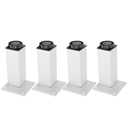 ANKROYU 4pcs Verstellbare Möbel Beine Quote Schrank Füße Füße Hochleistungs -Aluminiumlegierung Sofa Beine mit 15 mm Höhenanpassung für Wohnzimmer Schlafzimmer Küchenmöbel (Quadratschrank Füße 120 von ANKROYU