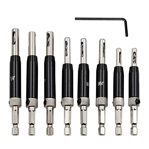 ANKROYU 8 PCs Selbstzentrierender Bohrer -Bit -Set, Hex Shank Scharnierscharnier -Bowing -Werkzeug mit doppelseitigen Löchern für die Installation von Schranktürfenster, Holzbearbe von ANKROYU
