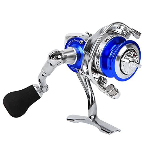 ANKROYU Alle Metall Spinning Reel Angel Reel Sea Angel Gear mit Präzisions kugellager Leistungs starker Rocker Arm Komfortabler EVA Griff für Salzwasser Rock Angel Angler Rot Blau (Blau Silber) von ANKROYU