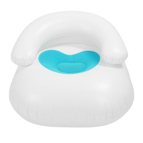 ANKROYU Aufblasbare herzförmige Sofa Stuhl tragbare Blow -up -Lounge -Couch mit Rückenlehne für Erwachsene Kinder Wohnzimmer Schlafzimmer PVC Flockungsmaterial 35.83x35.83x19.69in 220 lb (Blau) von ANKROYU