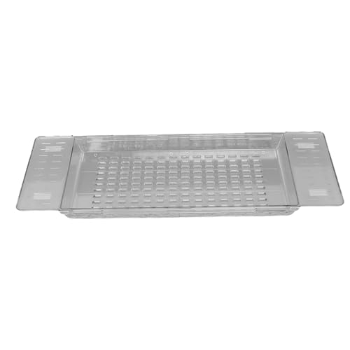 ANKROYU Badewannenschale Universal Rettbare wasserdichte Luxus -Bad -Zubehör verstellbare Größe mit Abflusslöchern zur Entspannung des Bades aus Haustiermaterial 922g (Transparent) von ANKROYU