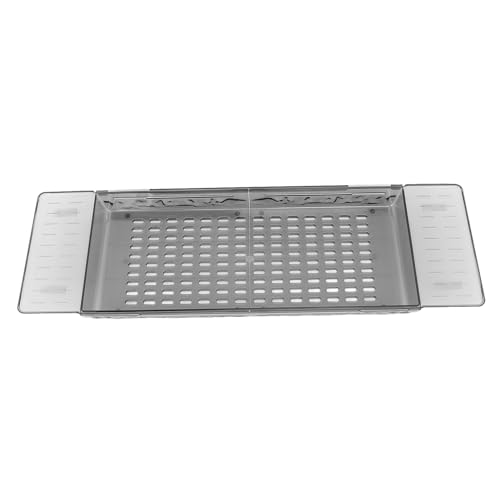 ANKROYU Badewannenschale Universal Rettbare wasserdichte Luxus -Bad -Zubehör verstellbare Größe mit Abflusslöchern zur Entspannung des Bades aus Haustiermaterial 922g (Transparenter Grau) von ANKROYU