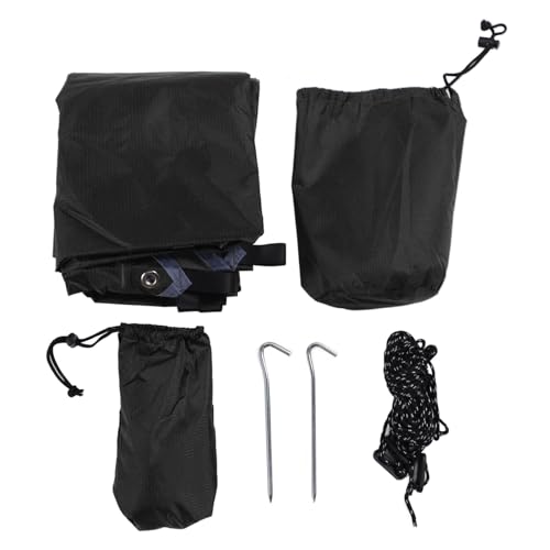 ANKROYU Camping -Baldachin wasserdichtes Zelt -TARP Multifunktionales Viereck Sonnenschutzmittel im Freien Outdoor -Hängemattenzelt für Camping Beach Picknick Leicht 210T Polyester (Schwarz) von ANKROYU