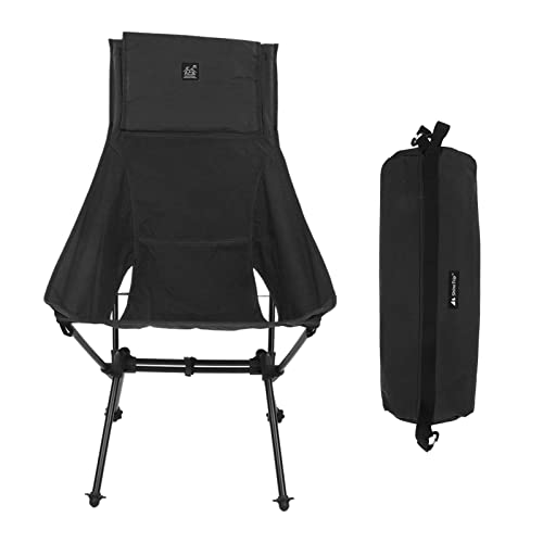 ANKROYU Campingstuhl tragbare Klappkampffläsionen -Rucksackstuhlleichter Stuhl Leichter Außenstuhl für das Wanderweg Strandpicknick mit Aluminiumlegierung Rahmen Oxford Stoff 1900G (Schwarz) von ANKROYU