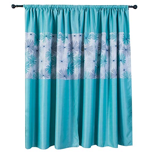 ANKROYU Chrysanthemen Druckmuster Vorhang Leichtes Polyesterfenster Drape für Wohnzimmer Schlafzimmer gelbblau 1x2m (Blauer Chrysantheme) von ANKROYU