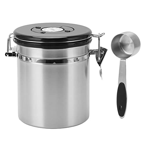 ANKROYU Coffee Bean Storage Airtight Container Stainless Steel Coffee Canister with Date Tracking and 30ml Spoon for Fresh Coffee Beans Storage 304 Stainless Steel Durable Design (1,5 l) von ANKROYU