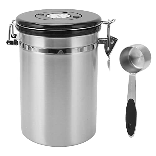 ANKROYU Coffee Bean Storage Airtight Container Stainless Steel Coffee Canister with Date Tracking and 30ml Spoon for Fresh Coffee Beans Storage 304 Stainless Steel Durable Design (1.8l) von ANKROYU