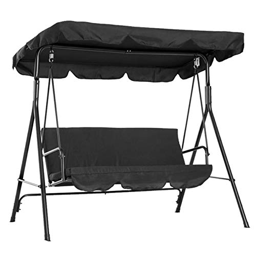 ANKROYU Double People Outdoor Garten wasserdichte Schwung Sonnenschutz Deckung Baldachin Schattentuch 142x120x18 cm (Schwarz) von ANKROYU