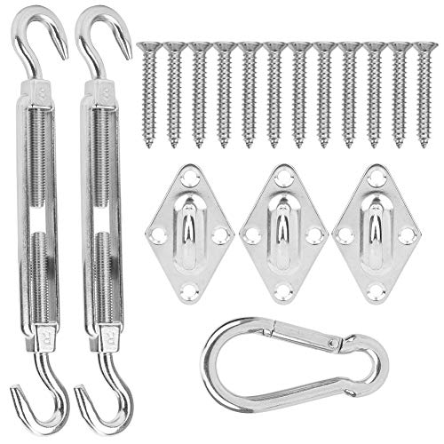 ANKROYU Edelstahl Schatten Segel Hardware -Kit Federschnalle Rhombus Haken Schraubenzubehör für sichere hängende rechteckige Quadratmarkis -Marke Outdoor Garten Terrasse Verwenden von ANKROYU