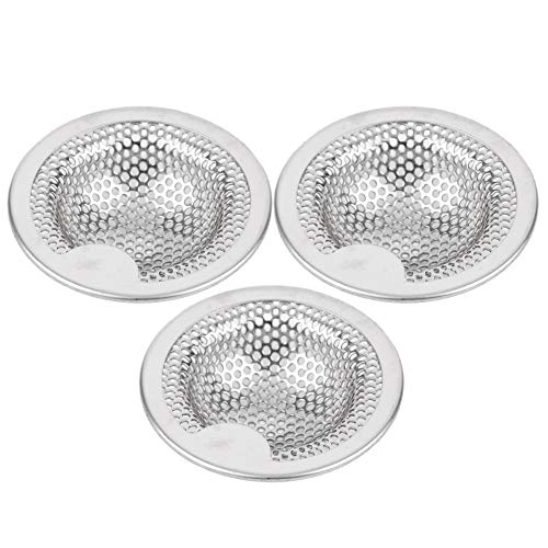 ANKROYU Edelstahl -Spüle Sieb Premium rostfeste Anti -Clogging -Abflussabdeckungskorb Fänger für Küchen Badezimmer Becken Silber 3 Größen 3 Packung (Großgröße (24x18,5 cm / 9,4x7,3in)) (M (Kleine von ANKROYU