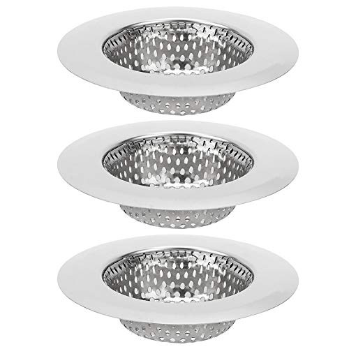 ANKROYU Edelstahlspüle Sieb 3pcs Küche Badezimmer Abflussfilter Haarfänger Mesh Bildschirm für Beckenwanne Toilette hochwertige rostfeste saubere saubere dauerhafte (Großgröße (24x18,5 cm / (M von ANKROYU