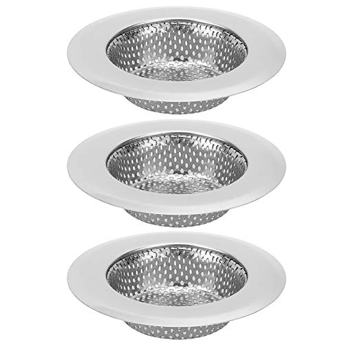 ANKROYU Edelstahlspüle Sieb 3pcs Küche Badezimmer Abflussfilter Haarfänger Mesh Bildschirm für Beckenwanne Toilette hochwertige rostfeste saubere saubere dauerhafte (Großgröße (24x18,5 cm / von ANKROYU