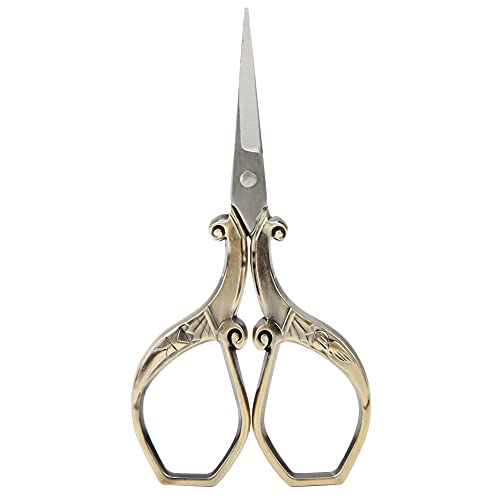 ANKROYU European Retro Cross Stitch Scissors Vintage Craft Sewing Shears Stickerei Werkzeug Edelstahl Klinge Zinklegungslegierung Bronze rotes Bronzegrau Silber Optional für Kreuzs (Bronze) von ANKROYU
