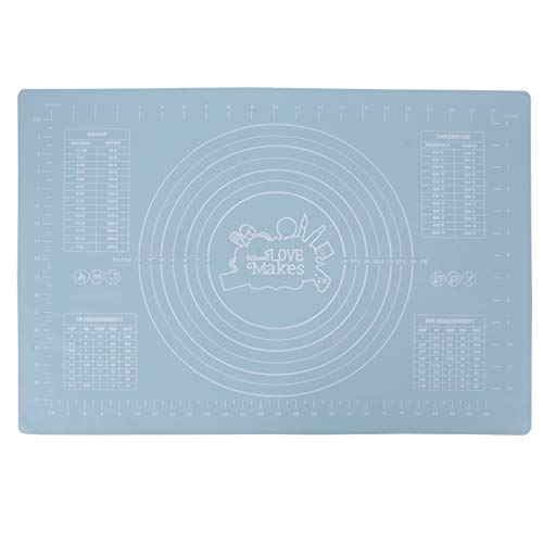 ANKROYU Extra Large Silikon Backmatte mit Messskala Nicht -Stick -Teig rollende Kissen hitzebeständige Gebäckmatte für Hausbäcker Professionelle Köche Food Grade 60x40 cm Küche Ess (Rosa) (Nordisch von ANKROYU