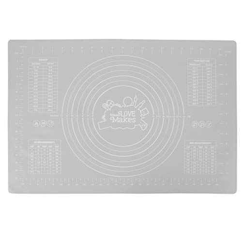ANKROYU Extra Large Silikon Backmatte mit Messskala Nicht -Stick -Teig rollende Kissen hitzebeständige Gebäckmatte für Hausbäcker Professionelle Köche Food Grade 60x40 cm Küche Ess (Rosa) (Nordisch von ANKROYU