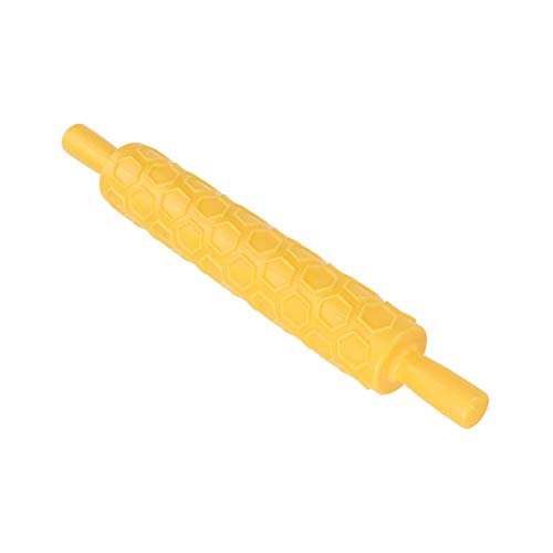 ANKROYU Fondant Rolling Pin geprägte Plastik -Backwerkzeug für Kuchen dekorieren Konditoren Kekse professionelle Lebensmittelqualität sicheres Material 36,5 cm Länge (Nr. 10 Honignest) von ANKROYU