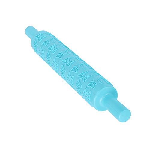 ANKROYU Fondant Rolling Pin geprägte Plastik -Backwerkzeug für Kuchen dekorieren Konditoren Kekse professionelle Lebensmittelqualität sicheres Material 36,5 cm Länge (Nr. 11 Schmetterling) von ANKROYU