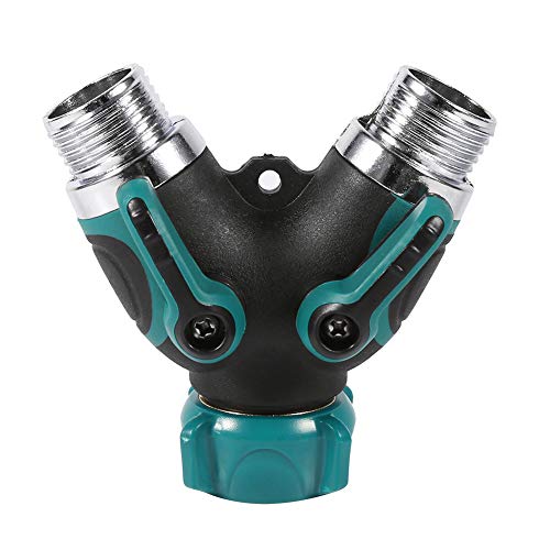ANKROYU Gartenschlauch -Splitter 2 -Wege schwere Y -Form -Form -Ventil -Wasserrohranschluss Adapter Npt3/4 Zoll für Hausgarten Hof Bewässerung Zinklegierung TPR Material von ANKROYU