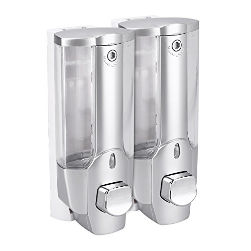 ANKROYU Wandmontierter Seifenspender, Handwaschspender für Waschraum, Flüssigseifenspender für Badezimmer und Küche, Manueller Shampoo- und Lotion-Spender (350ml x2) von ANKROYU