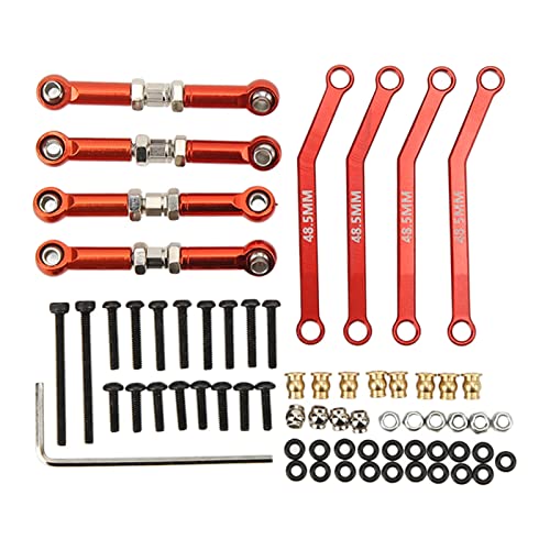ANKROYU Hochfertige Frontlinks Set Premium Aluminiumlegierung Stahlstahl mit Widerstandes Crawler Car Suspension Upgrade -Kit für FMS 1/24 FCX24 -Modelle enthält 8PCS -Links Hardwa (Rot) von ANKROYU