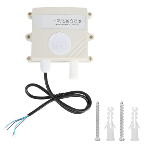 ANKROYU Hochpräziser CO-Sensor-Detektor für Gewächshäuser, wandmontierter Kohlenmonoxid-Transmitter mit wasserdichtem PVC-Gehäuse für die Überwachung der Sicherheit in Industrie un (0~5v) von ANKROYU