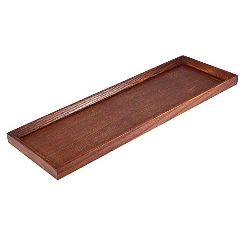 ANKROYU Hölzerne Servierschale Teller Naturholz Vintage Style Multi funktional Wohnkultur Servierplatte für Tee Set Obst Süßigkeiten Futter ation Küche Esstisch Accessoires (45 * 15 * 2 cm) von ANKROYU