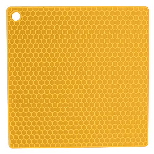 ANKROYU Isolationspad Lebensmittelqualität Silikon beständige Nicht -Schlupf -Mikrowellenofenmatte für Küchenarbeitsplatte Esstisch 17x17cm (Rot) (Gelb) von ANKROYU