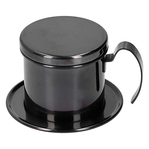 ANKROYU Kaffeekanne Edelstahl Tropf Kaffeemaschine Infuser Premium wiederverwendbares Küchenbüro Reise Verwenden Sie 304 Edelstahl Material Leichtes kompaktes Design (Schwarz) von ANKROYU