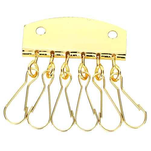 ANKROYU Key Row Organizer Lederhandwerk Hardware 6 Haken Key Ringhalter Clasp Clip Premium -Legierung Schlüsselbund Zubehör für DIY Leder Projekte Gold Silber Bronze Farbstoptionen (Goldene von ANKROYU
