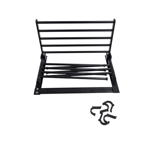 ANKROYU Kleidung Trocknungsregal Wand montiertes rotierendes Handtuchregal mit Haken Schwingen Arme Raum Aluminium 40 cm für Badezimmer Waschküche (Schwarz) von ANKROYU