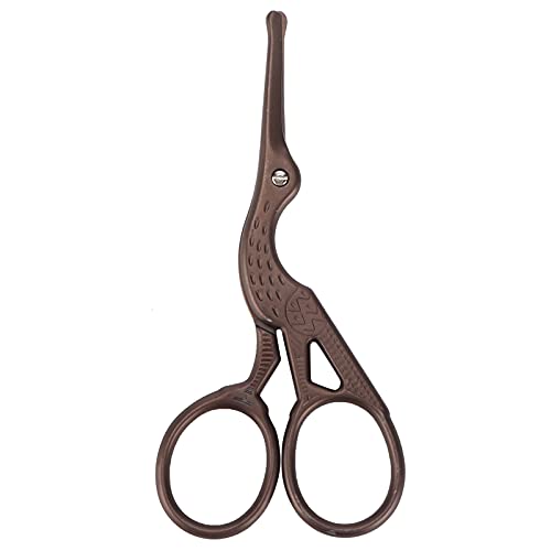 ANKROYU Kran Design Schere Edelstahl Retro Nähen Stickerei DIY Handwerk Scheren Werkzeug (Brauner Rundkopfkranschneider) von ANKROYU
