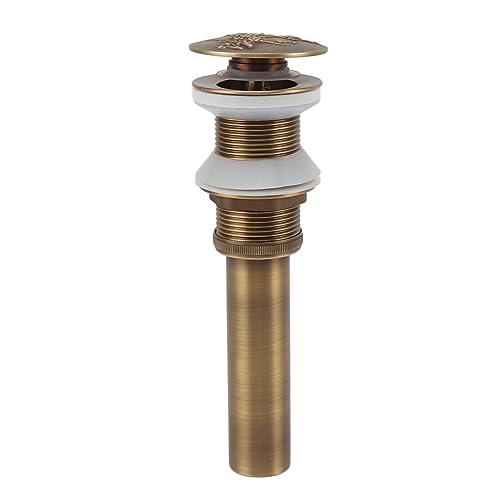 ANKROYU Kupfer Pop -up -Waschbecken Abfluss Stopper Vintage Gefäßspüle Abfluss rostsicherer Badezimmer Spülbecken Abfluss Stopper mit effizientem Filter Einfacher Presse Mechanismu (Ohne Loch) von ANKROYU
