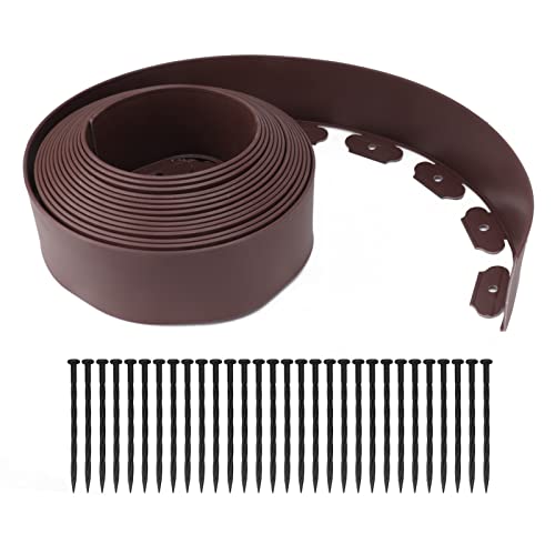 ANKROYU Landschaftsrandkit Premium Pe No Dig Taums Garten Grenze mit 30 Einsätzen für Rasenblumenbett Grashof Langlebige einfache Installation (Braun) von ANKROYU