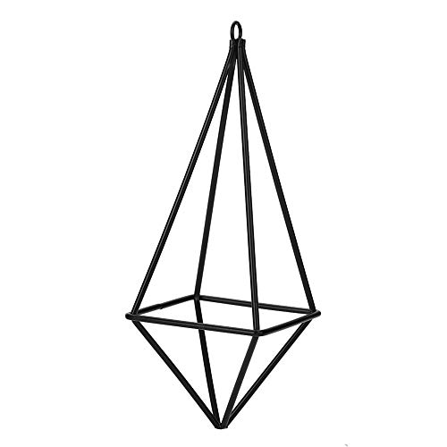 ANKROYU Luftpflanzenhalter viereckiger Hanging Tillandsia Rack Elegante Wohnkultur schwarz goldene Härte Eisen Draht 19 cm Höhe Wohnzimmer Balkon (Schwarz) von ANKROYU