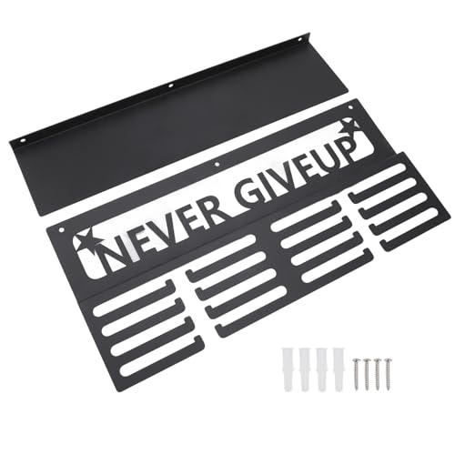 ANKROYU -Medaillenbügel Display Wandmontage Metal Awards Rack mit Trophäenregal Innovative Design großer Kapazität für Sportmedaillen Trophäen Memorabilien Kohlenstoffstahl (Schwarz) von ANKROYU