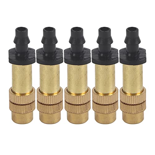 ANKROYU Messing -Misting -Sprühdüsen Verstellbarer Wasserspraysprinkler für Gartenwässerung Bewässerung Gewächshaus Heugung kühlen Gold schwarz 3,5 cm 5pcs von ANKROYU