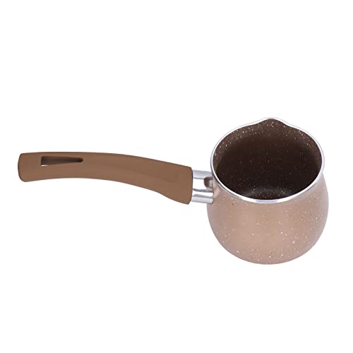 ANKROYU Nicht -STIAK -Milchpfanne Mini -Topf -Eingriff kleiner Kochtopf mit PTFE -Beschichtung für Kaffee -Butter -Schokoladen -Schmelzen Aluminiumlegierung Leichtes Gewicht 8 cm D (Braun) von ANKROYU