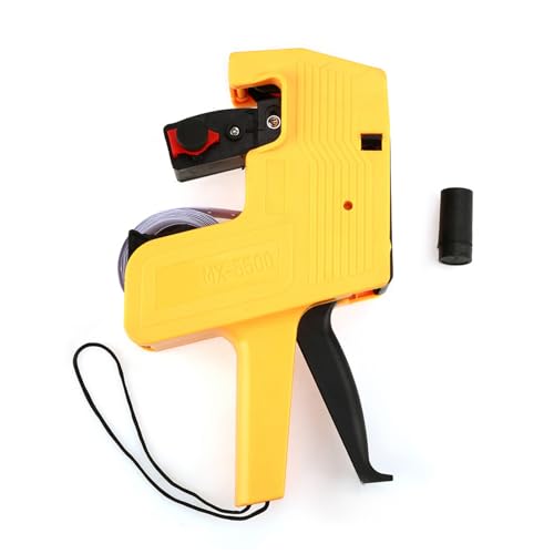 ANKROYU Preisauszeichner, Preisauszeichnungsmaschine für Kunststoffetiketten, robuste Preisauszeichnungsmaschine, tragbarer Preisauszeichner für Heimbüros, kleine Unternehmen oder (Gelb) von ANKROYU