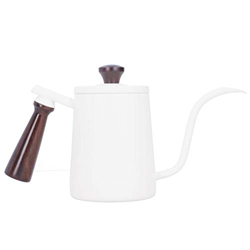 ANKROYU Premium Edelstahl Schwanenhals Kaffeekessel mit hölzernem Griff tragbarer Tropfkaffeekanne zum Gießen überbrauen 304 Edelstahl 15 x 27 cm kompaktes Design (700 ml) von ANKROYU