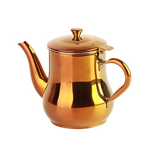 ANKROYU Professional Grade 500ml Stainless Steel Tea Coffee Kettle with Removable Mesh Filter Ergonomic Handle for Home Kitchen Restaurant Use BPA Proof (Rot) von ANKROYU