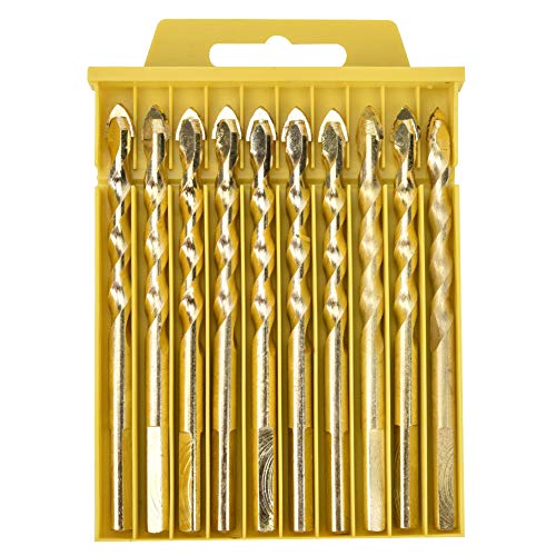 ANKROYU Professionelle Carbid -Twisted Bohrbits Set Hochgeschwindigkeit Stahl Multi Purpose Slotted Bohrbit für Keramikfliesen -Glas Holz Kunststoffwand 5pcs 10pcs 6mm 8 mm 10 mm 1 (10 Packungen 6 mm) von ANKROYU
