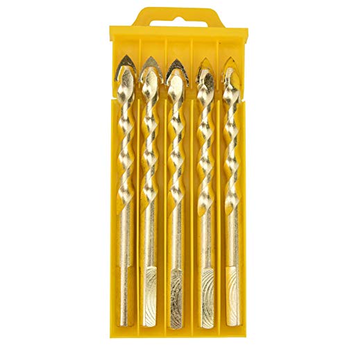 ANKROYU Professionelle Carbid -Twisted Bohrbits Set Hochgeschwindigkeit Stahl Multi Purpose Slotted Bohrbit für Keramikfliesen -Glas Holz Kunststoffwand 5pcs 10pcs 6mm 8 mm 10 mm 1 (5 Packungen 12 mm) von ANKROYU